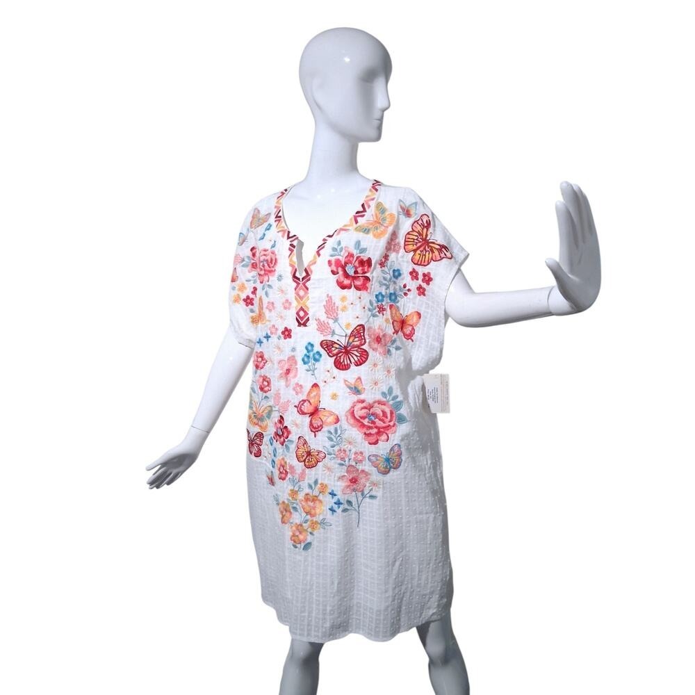 Savanna Jane Women's Size 2x Embroidered Whimsy Fairycore Floral Butterfly Dress